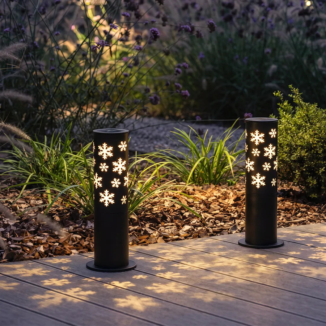 Bollard Solar Pathway Lights Modern Outdoor Garden Lawn Light