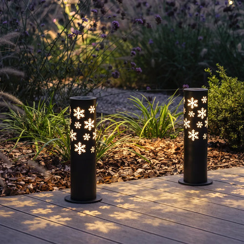 Bollard Solar Pathway Lights Modern Outdoor Garden Lawn Light