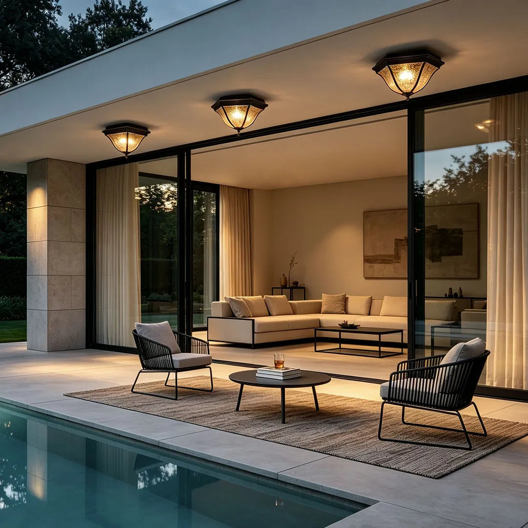 Black Flush Mount Light Fixture European Waterproof Ceiling Light - view 2