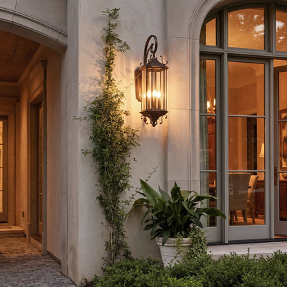 2 PCS Black Outdoor Lantern Sconce European Vintage Wall Light - view 2