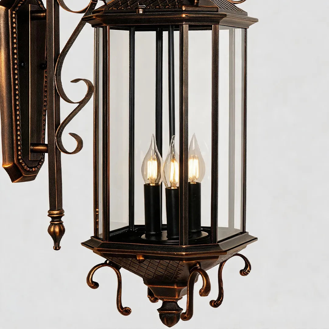 2 PCS Black Outdoor Lantern Sconce European Vintage Wall Light - view 8