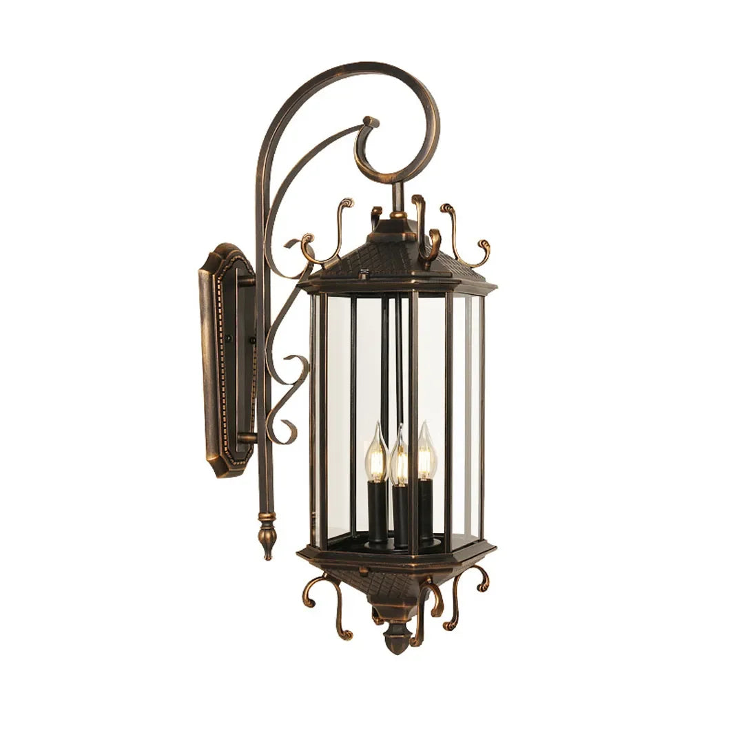 2 PCS Black Outdoor Lantern Sconce European Vintage Wall Light - view 9