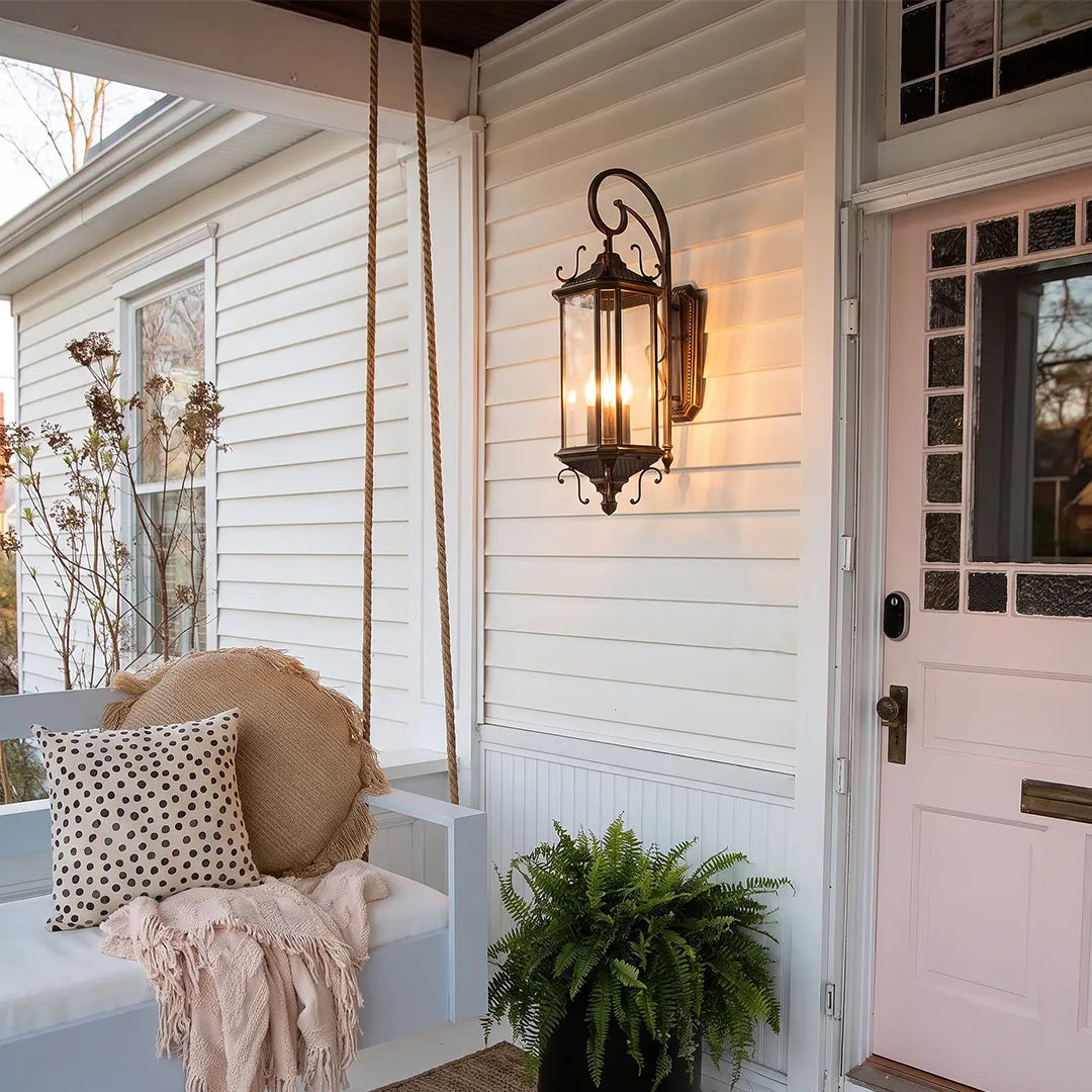 2 PCS Black Outdoor Lantern Sconce European Vintage Wall Light - view 3