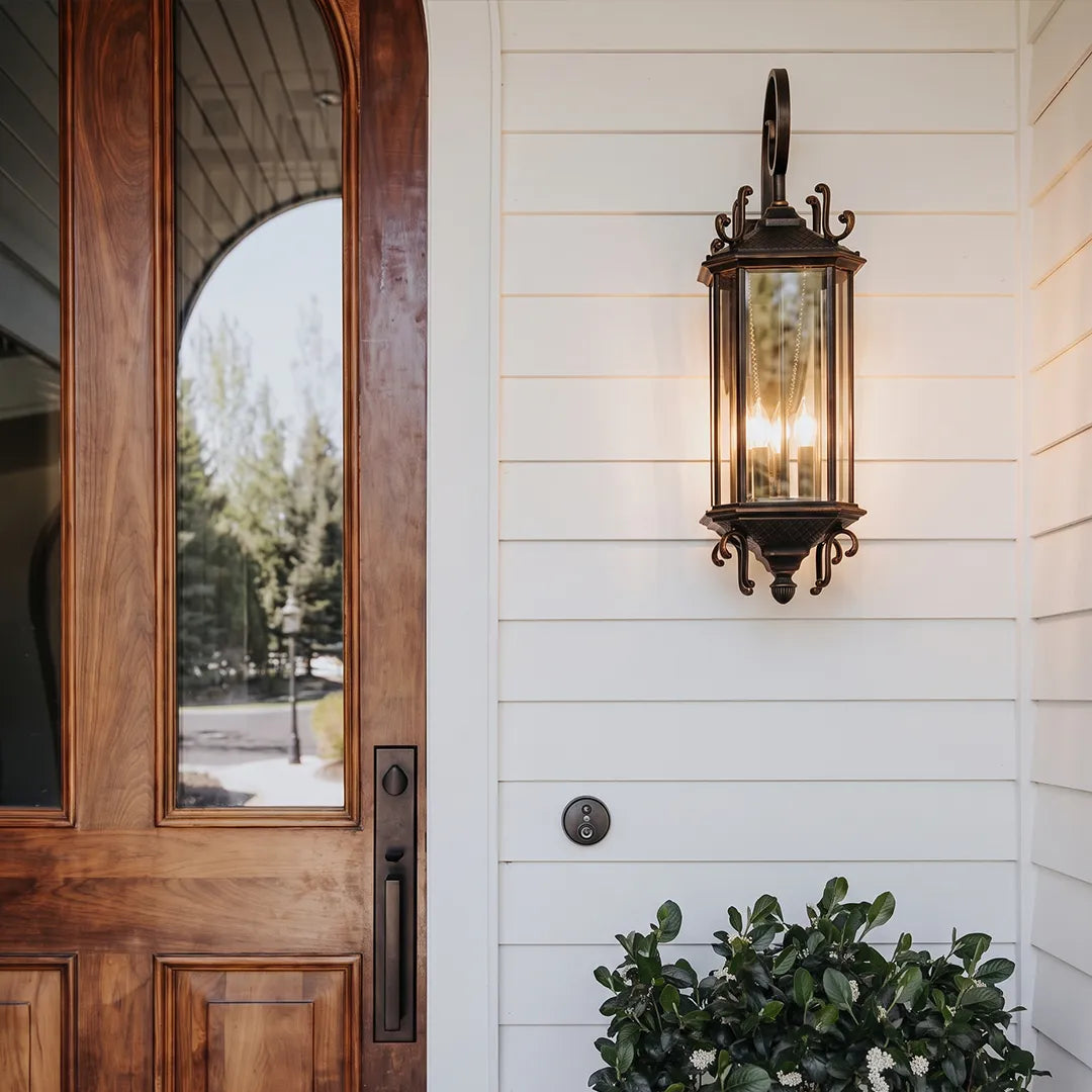 2 PCS Black Outdoor Lantern Sconce European Vintage Wall Light - view 4