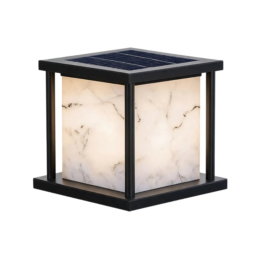 Outdoor Pillar Solar Lights Modern Faux Marble Light - view 15