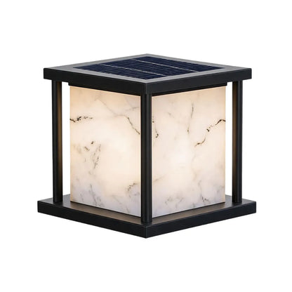 Outdoor Pillar Solar Lights Modern Faux Marble Light - view 15