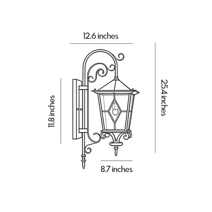 2 PCS Black Outdoor Sconces European Vintage Wall Light - view 12