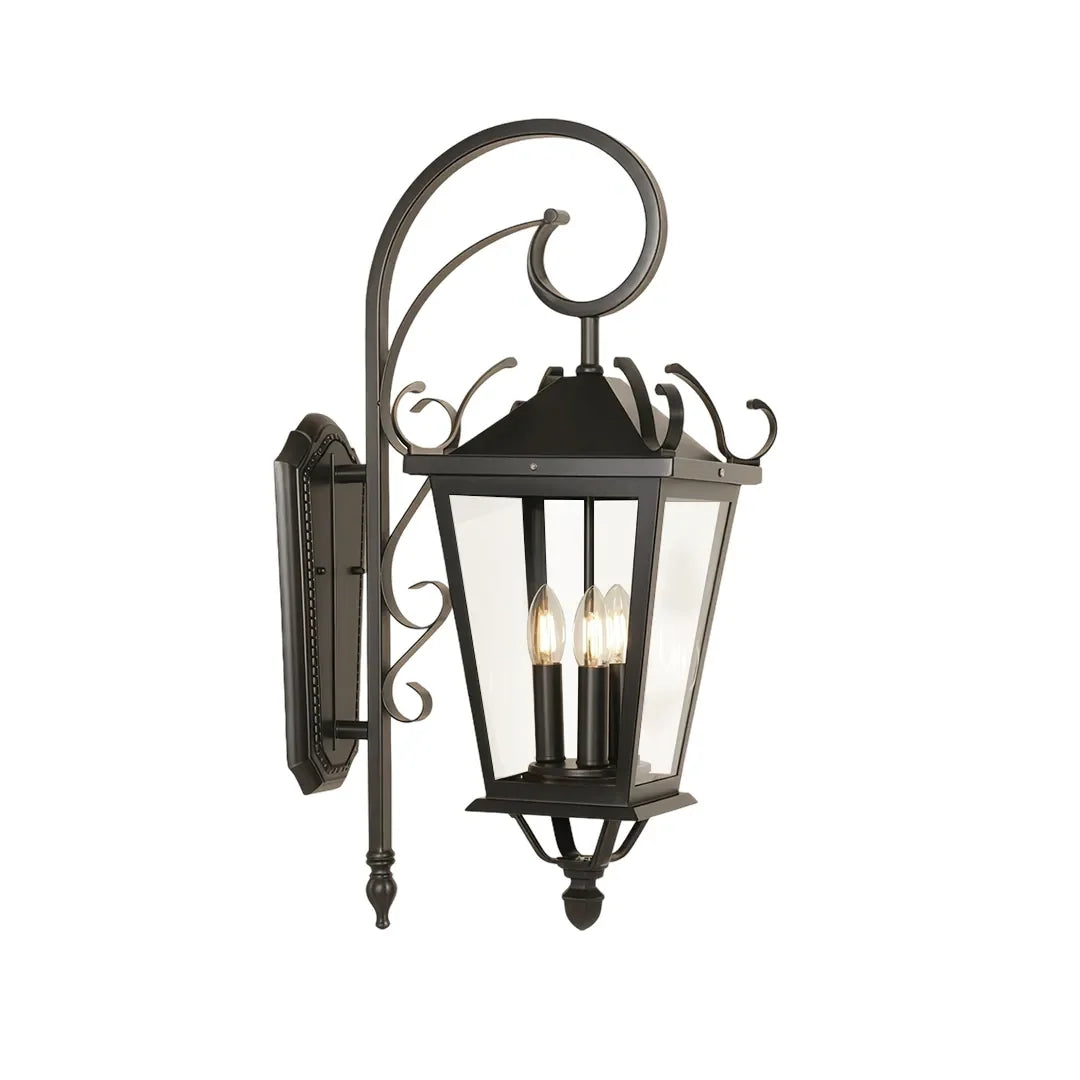 2 PCS Black Outdoor Wall Light European Vintage Three-Light - view 9