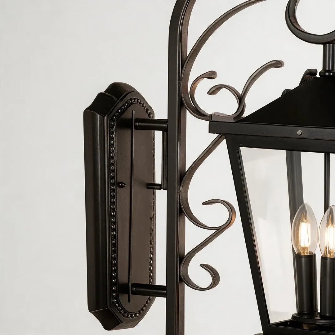 2 PCS Black Outdoor Wall Light European Vintage Three-Light - view 7