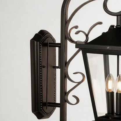 2 PCS Black Outdoor Wall Light European Vintage Three-Light - view 7
