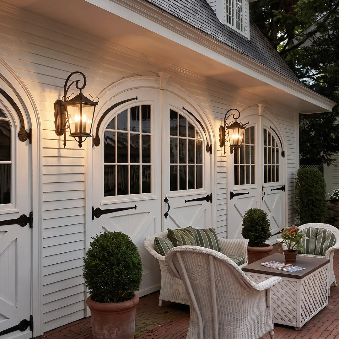 2 PCS Black Outdoor Wall Light European Vintage Three-Light - view 2