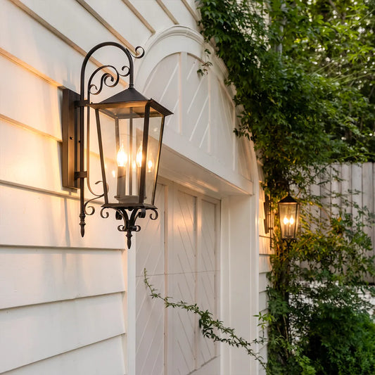 2 PCS Black Outdoor Wall Sconce European Vintage Wall Lantern