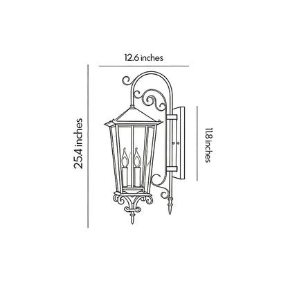 2 PCS Black Outdoor Wall Sconce European Vintage Wall Lantern - view 10