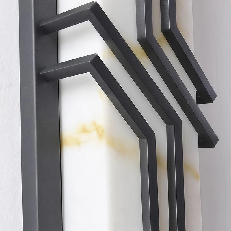 Contemporary Black Wall Lights Faux Marble Outdoor Light - view 8