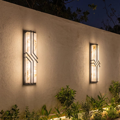 Contemporary Black Wall Lights Faux Marble Outdoor Light - view 6
