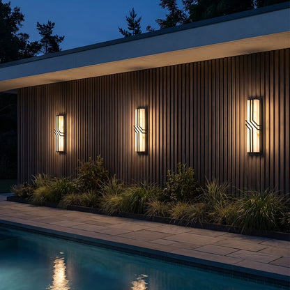 Contemporary Black Wall Lights Faux Marble Outdoor Light - view 4