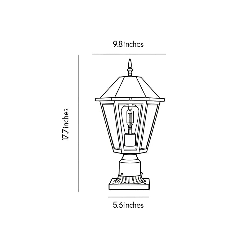 2 PCS Black Pillar Lights European Vintage Outdoor Lights - view 10