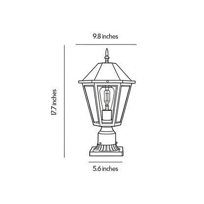 2 PCS Black Pillar Lights European Vintage Outdoor Lights - view 10