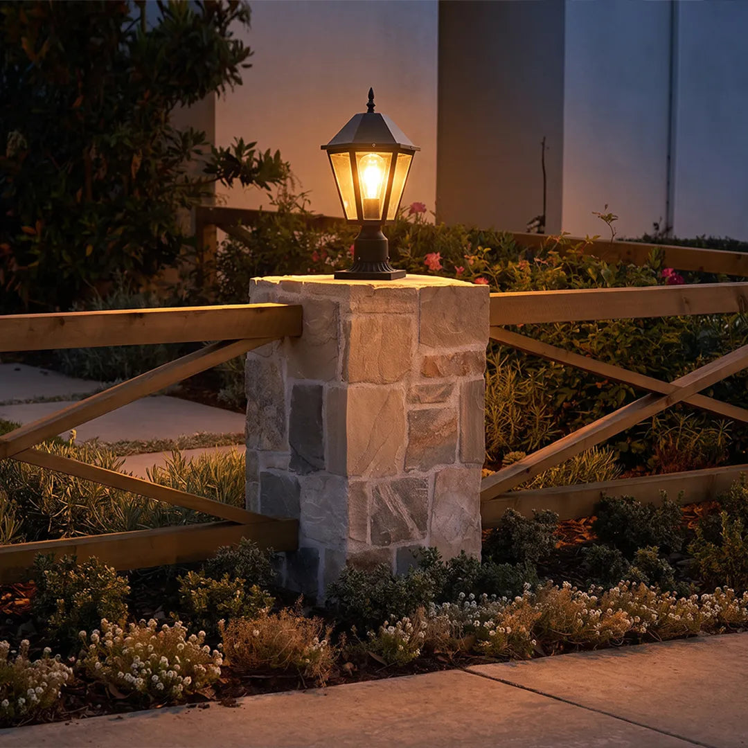 2 PCS Black Pillar Lights European Vintage Outdoor Lights - view 4