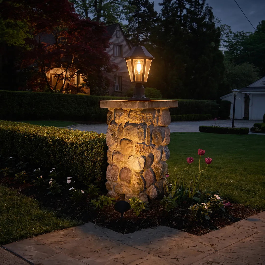 2 PCS Black Pillar Lights European Vintage Outdoor Lights - view 5