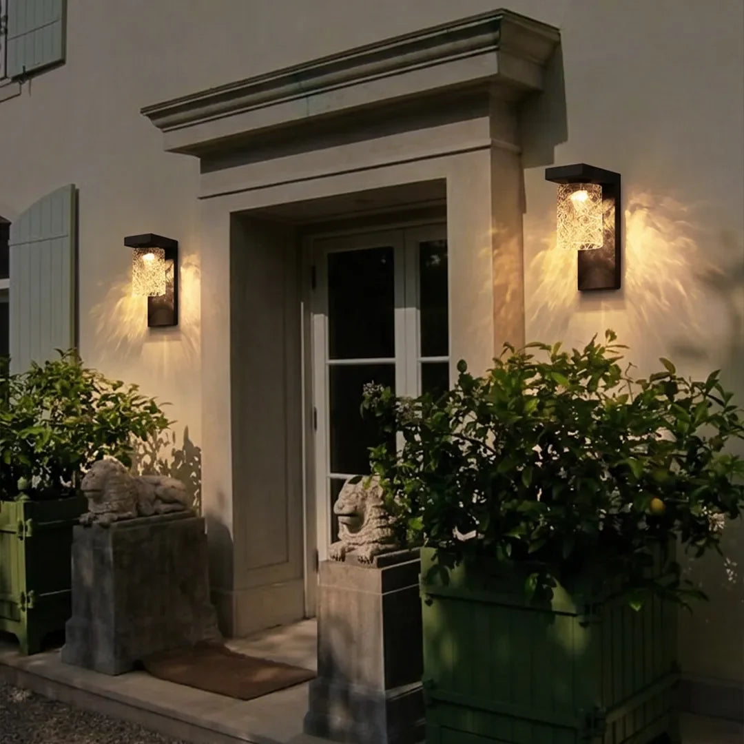 Black Sconce Wall Light Modern Glass Outdoor Light - view 2