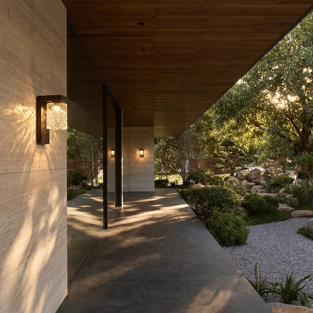 Black Sconce Wall Light Modern Glass Outdoor Light - view 5