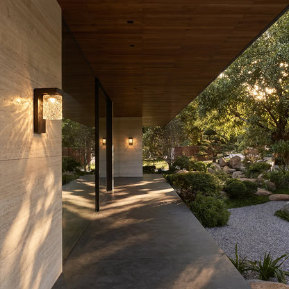 Black Sconce Wall Light Modern Glass Outdoor Light - view 5