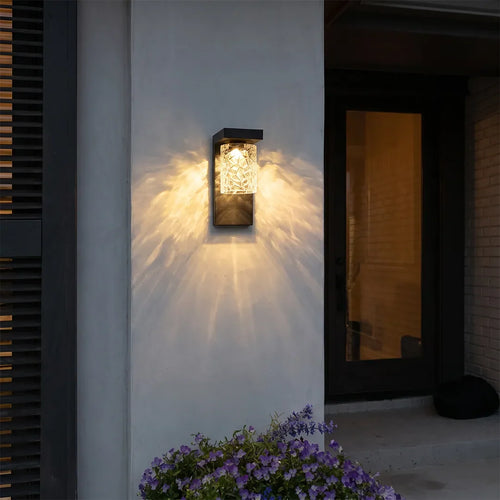 Black Sconce Wall Light Modern Glass Outdoor Light