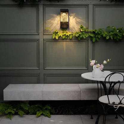 Black Sconce Wall Light Modern Glass Outdoor Light - view 6