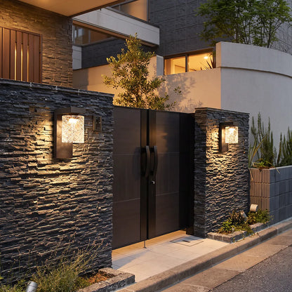 Black Sconce Wall Light Modern Glass Outdoor Light - view 4