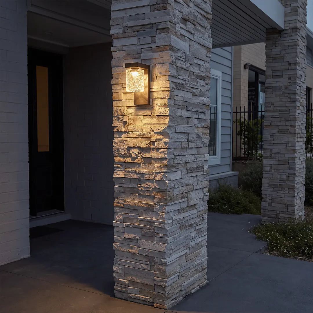 Black Sconce Wall Light Modern Glass Outdoor Light - view 3