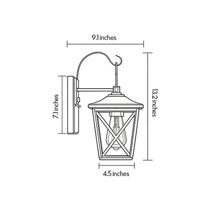 2 PCS Black Wall Lighting Nordic Vintage Geometric Outdoor Light - view 10