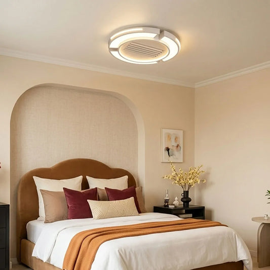 Bladeless Ceiling Fan with Lighting Modern Concealed-Blade LED Light
