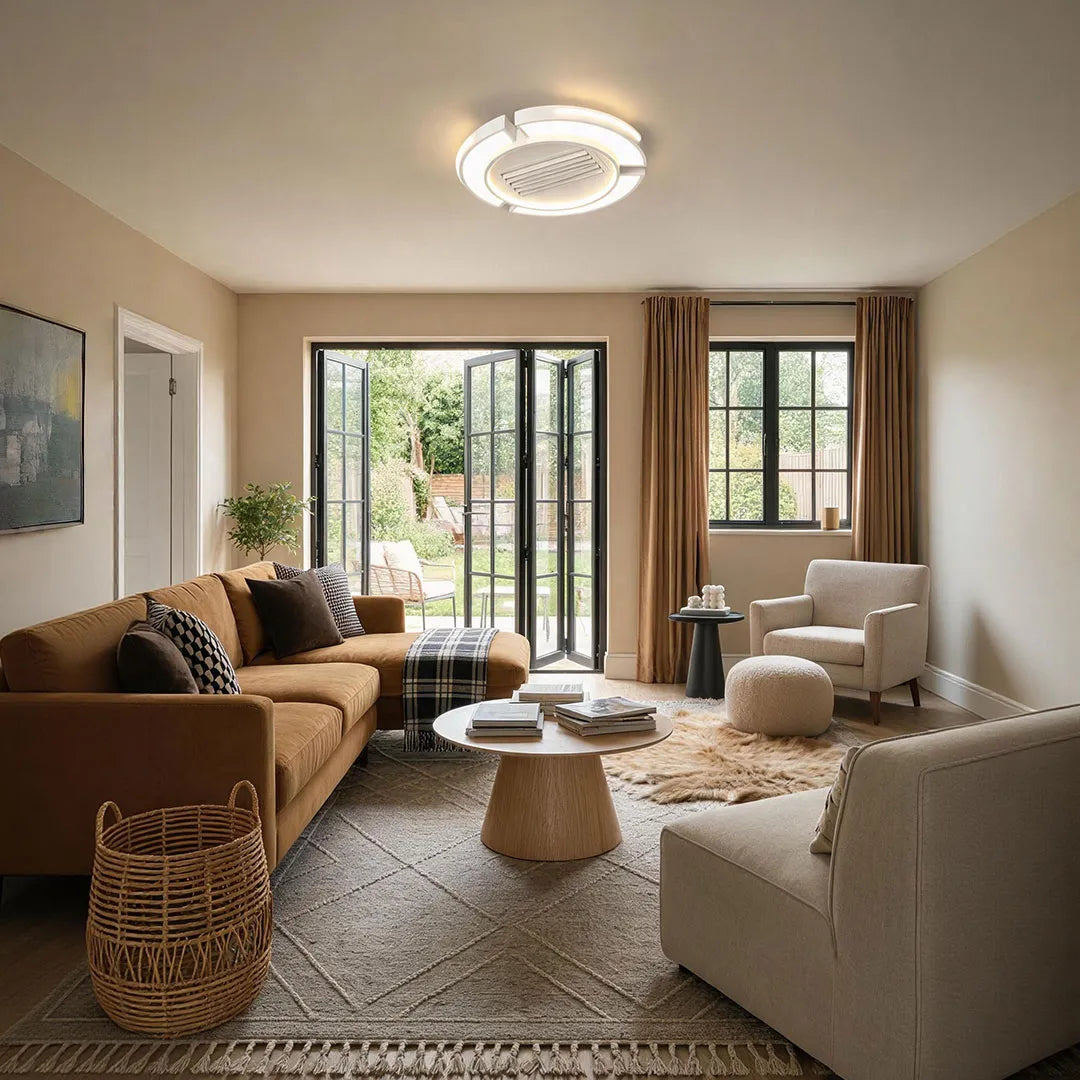Bladeless Ceiling Fan with Lighting Modern Concealed-Blade LED Light - view 2