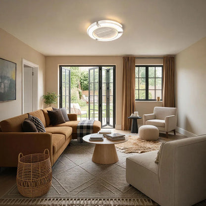 Bladeless Ceiling Fan with Lighting Modern Concealed-Blade LED Light - view 2