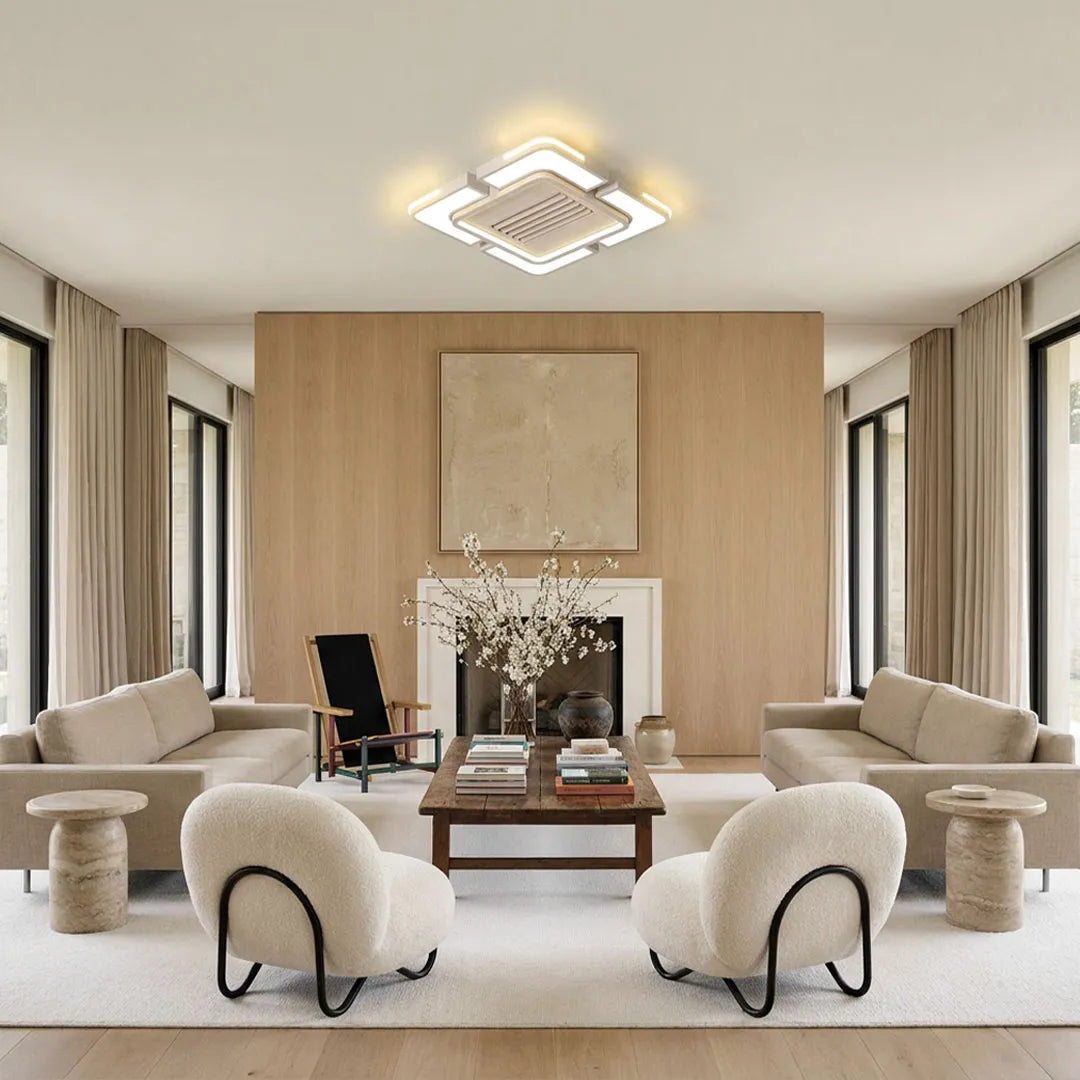 Bladeless Ceiling Fan with Lighting Modern Concealed-Blade LED Light - view 3