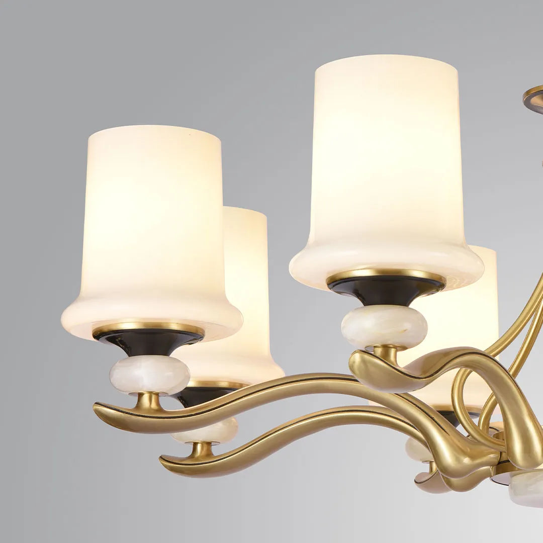Brass Candle Chandelier American Vintage Ceiling Light - view 7