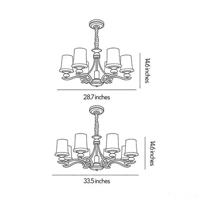 Brass Candle Chandelier American Vintage Ceiling Light - view 11