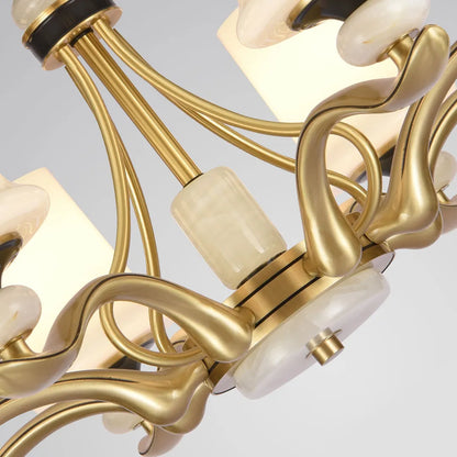 Brass Candle Chandelier American Vintage Ceiling Light - view 8
