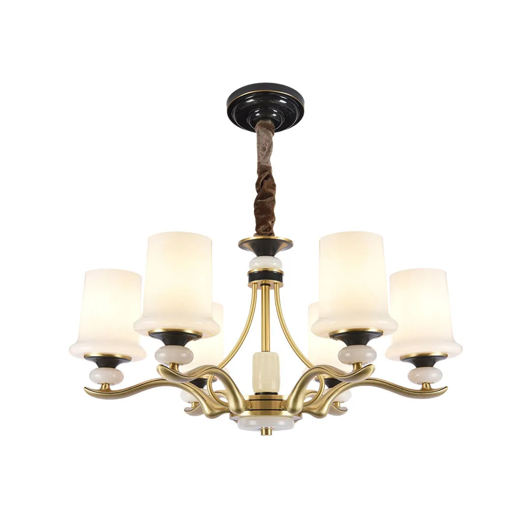 Brass Candle Chandelier American Vintage Ceiling Light - view 9