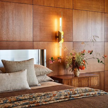 Brass Wall Sconce Light Modern Linear Sculptural Light