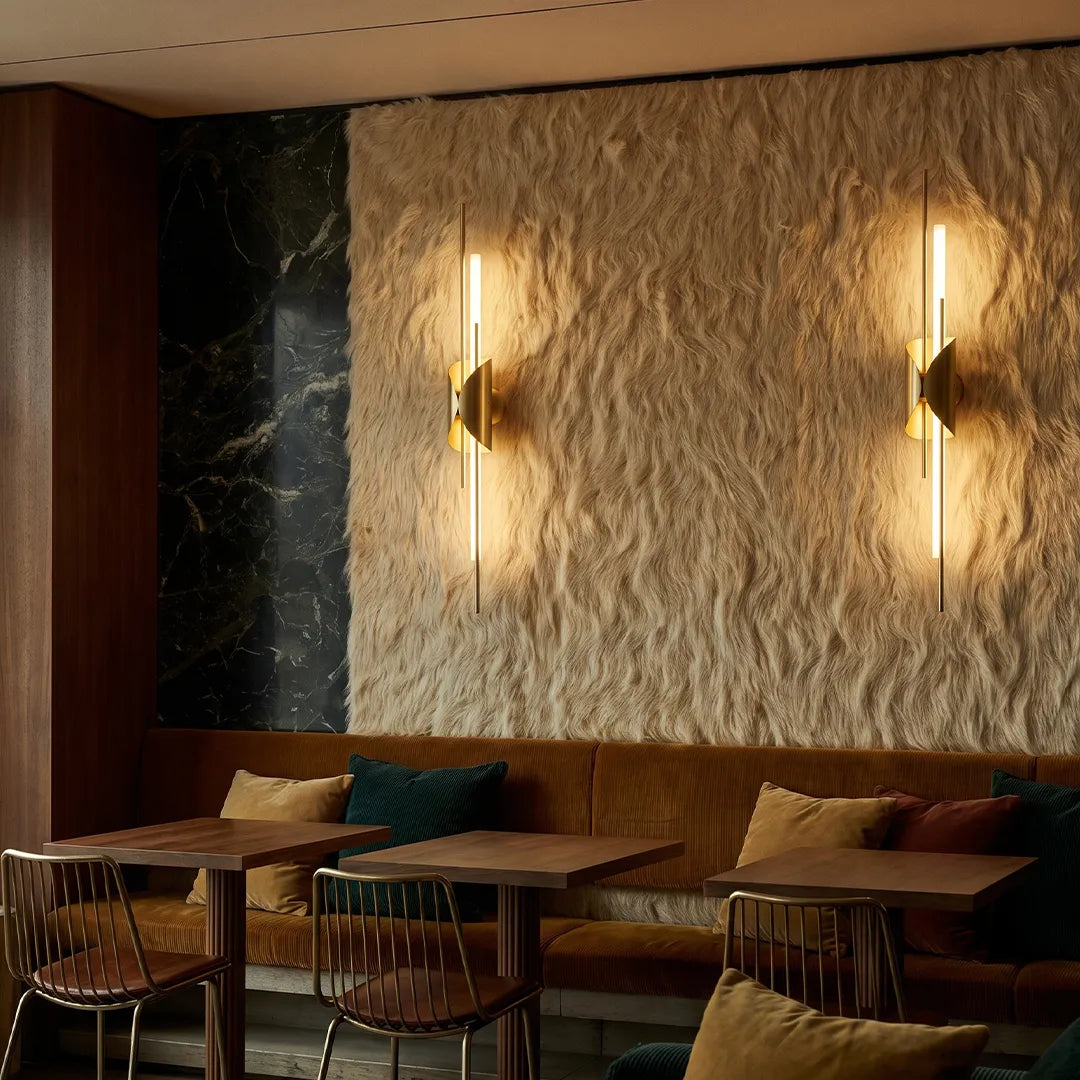 Brass Wall Sconce Light Modern Linear Sculptural Light - view 3
