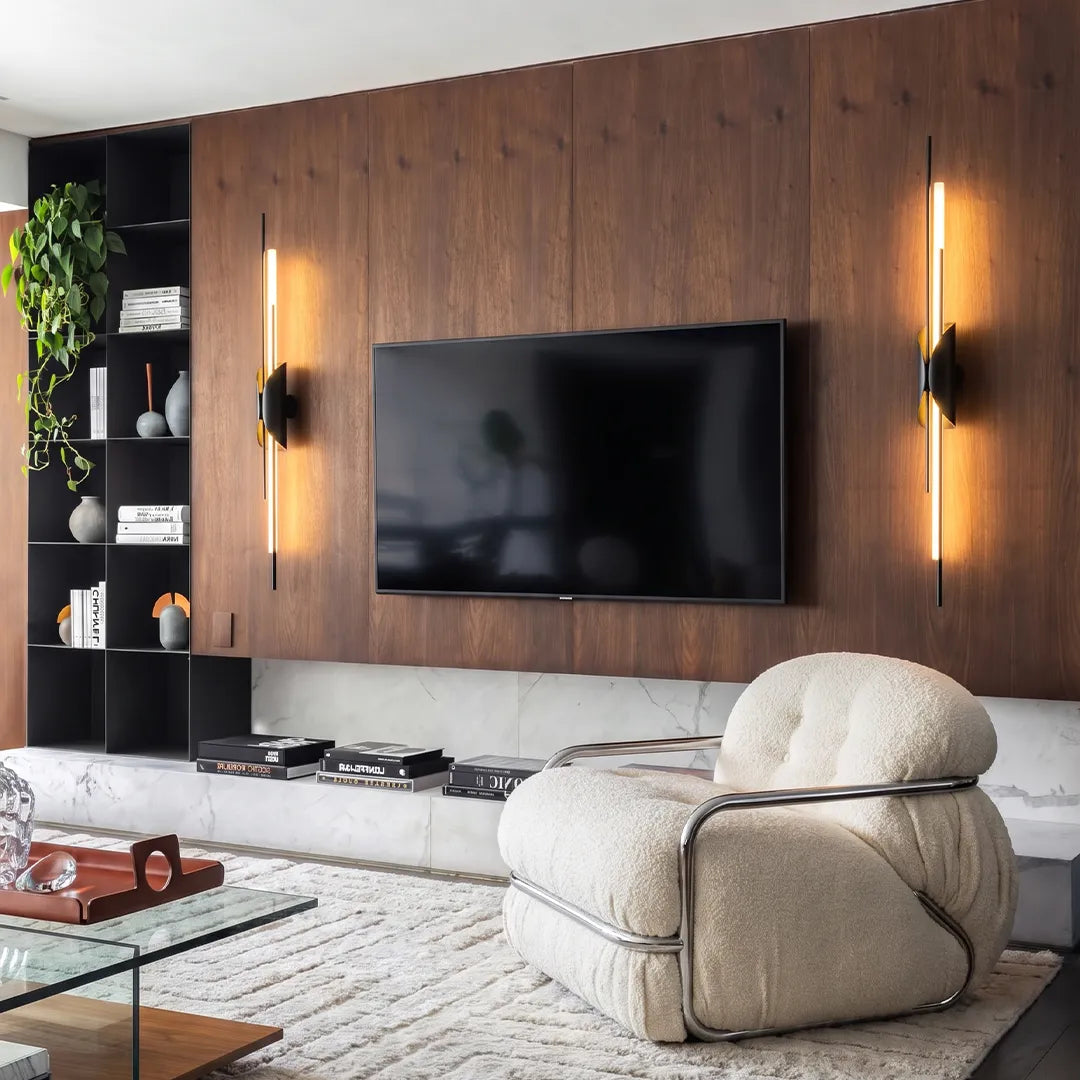 Brass Wall Sconce Light Modern Linear Sculptural Light - view 2