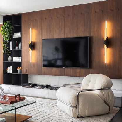 Brass Wall Sconce Light Modern Linear Sculptural Light - view 2