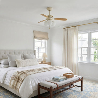 Indoor Ceiling Fan with Light French Cream Style Light - view 3