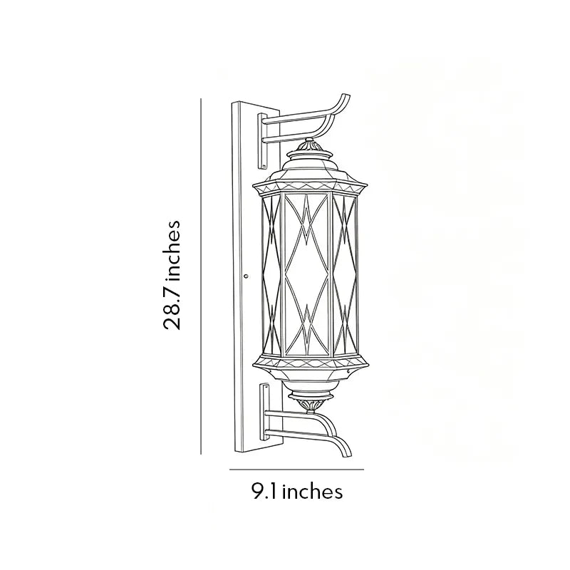 2 PCS Bronze Outdoor Sconce Vintage Glass Wall Lantern - view 10