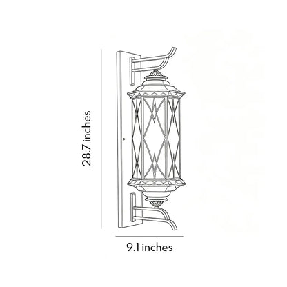 2 PCS Bronze Outdoor Sconce Vintage Glass Wall Lantern - view 10