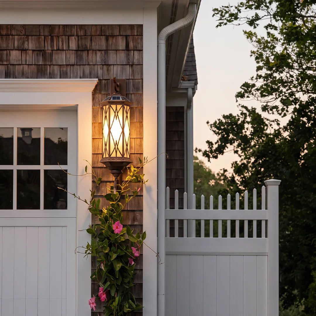 2 PCS Bronze Outdoor Sconce Vintage Glass Wall Lantern - view 6