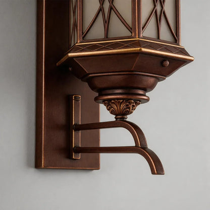 2 PCS Bronze Outdoor Sconce Vintage Glass Wall Lantern - view 8