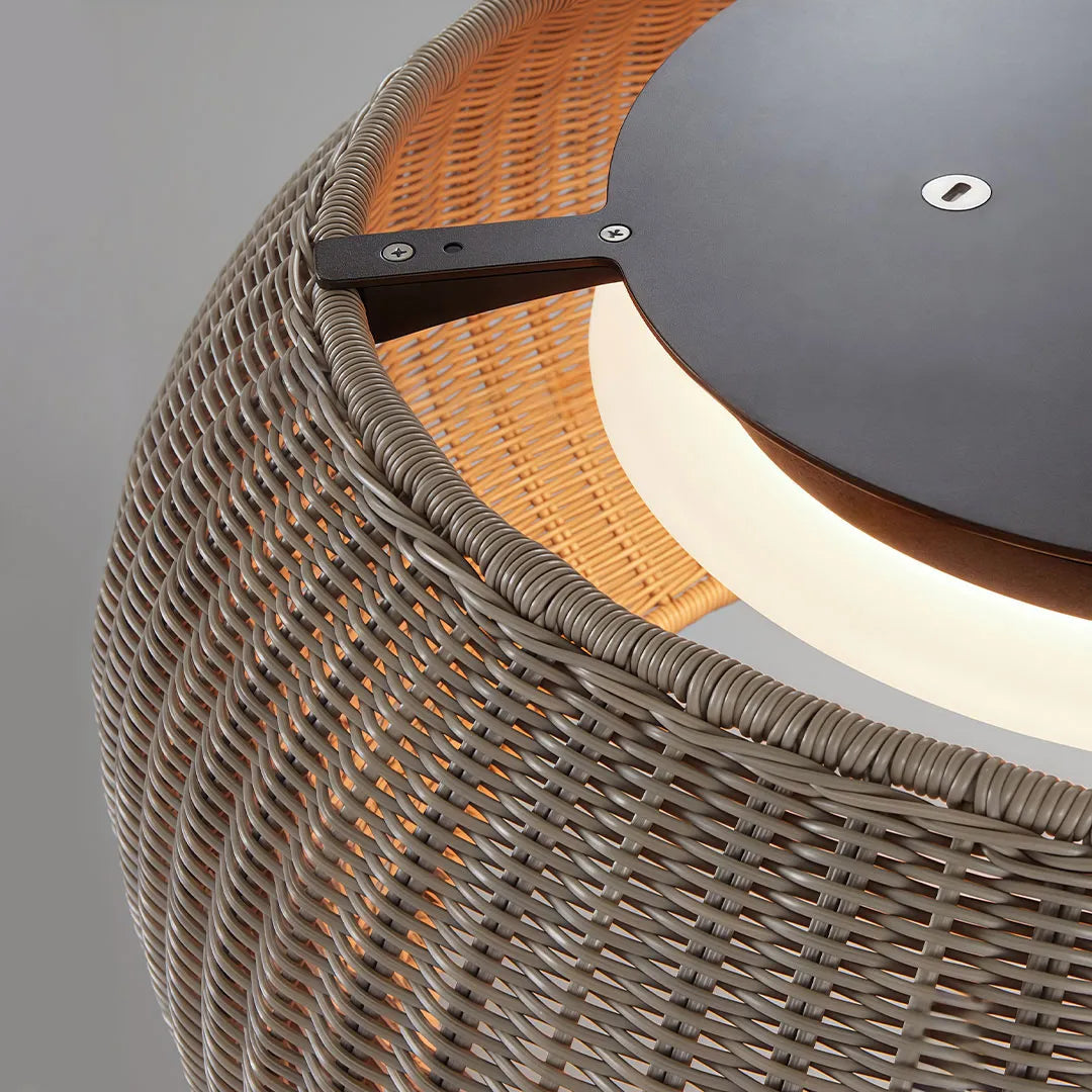 Woven Flush Mount Light Rattan Outdoor Waterproof Ceiling Light - view 6